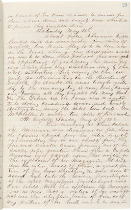 [Onboard the U.S.S. Dacotah in pursuit of the Merrimac during the Civil War, with a vivid description of the Merrimac's destruction, and including important passages describing interactions with runaway slaves, encounters with President Lincoln, and Peltz's experiences with yellow fever].