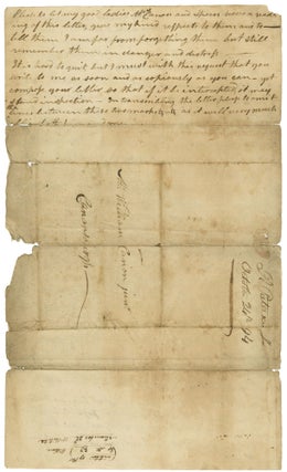 [Autograph letter, signed, from Robert Patterson to William Canon, discussing the Whiskey Rebellion in western Pennsylvania, the federal troops sent to crush it, his detention and interrogation, and an encounter with Alexander Hamilton.]