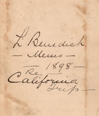[A Canadian’s manuscript travel diary of a trip to California and the Pacific Northwest].