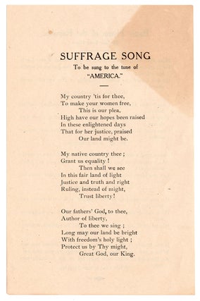 Item #6964 Suffrage Song; Battle Hymn of the Republic. Julia Ward Howe