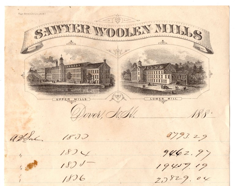 Item #7036 [Business archive of New Hampshire mill owner Alfred I. Sawyer.]. Alfred I. Sawyer.