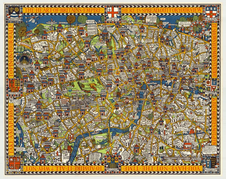 Item #7068 The Wonderground Map of London Town. MacDonald Gill.