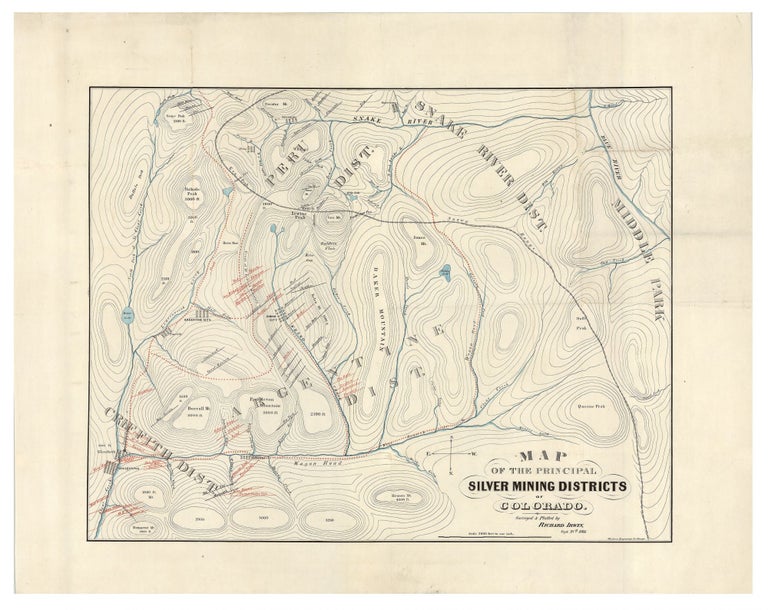 Item #7089 Map of the Principal Mining Districts of Colorado. Richard Irwin, surveyor and platter.
