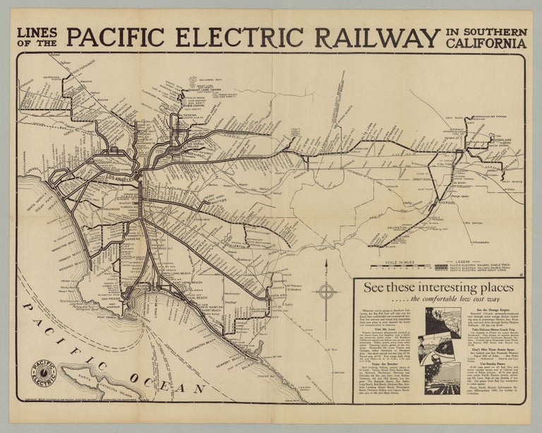 Item #7184 Lines of the Pacific Electric Railway in Southern California. D. W. Pontius.