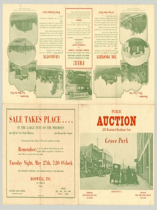 Public Auction 225 Restricted Residence Lots Grove Park Charlotte N.C.