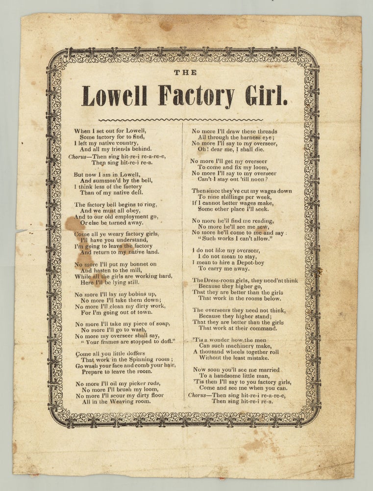 Item #7259 The Lowell Factory Girl.