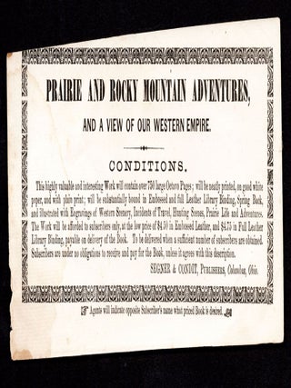 Item #7318 Prairie and Rocky Mountain Adventures, and a View of Our Western Empire