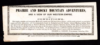 Item #7318 Prairie and Rocky Mountain Adventures, and a View of Our Western Empire