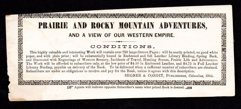 Item #7318 Prairie and Rocky Mountain Adventures, and a View of Our Western Empire.