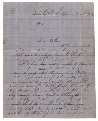 Item #7366 [Autograph letter, signed, by a young mother on domestic life in the aftermath of the...