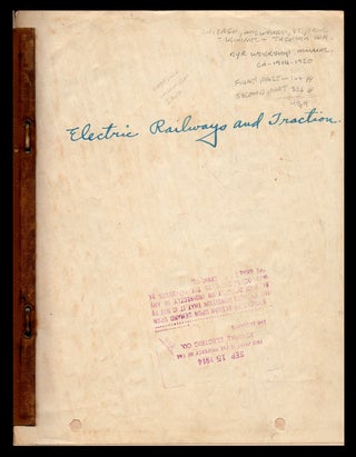 Electric Railways and Traction [manuscript-title on page one].