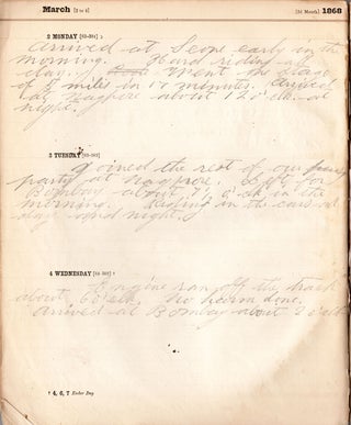 [A memorandum kept by Walter A. Burlingame.] Letts’s No. 33 Rough Diary, or Scribbling Journal, with a week in an opening, for 1868 [cover-title].