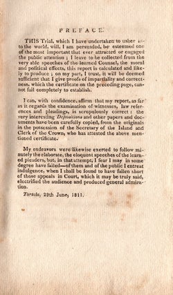 A Report of the Trial of Arthur Hodge…for the Murder of his Negro Man Slave Named Prosper. Stenographically Taken by A. M. Belisario.