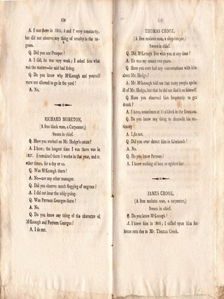 A Report of the Trial of Arthur Hodge&hellip;for the Murder of his Negro Man Slave Named Prosper. Stenographically Taken by A. M. Belisario.