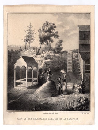 Item #7436 View of the Celebrated Rock Springs at Saratoga. H. Walton, after, del Swett, oses