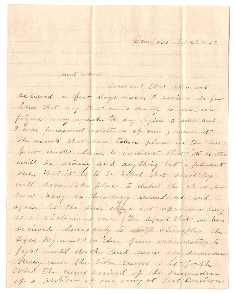 Item #7499 [Autograph letter by a Sergeant in the 5th Texas Infantry, Gen. Hood’s Texas Brigade.]. Campbell, illiam, ose.