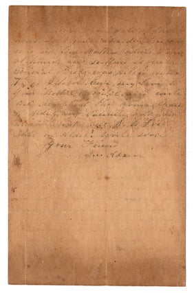 [Autograph letter by a private in the 4th Texas Regiment.]