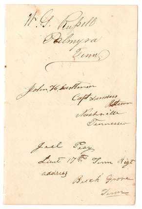 Autographs of Confederate Officers, Johnson’s Island, Ohio. ‘63-’64 and ‘65.