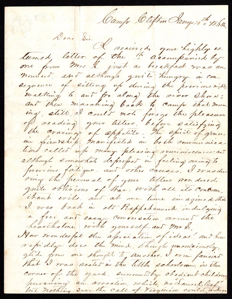 Item #7507 [Autograph letter by a Confederate officer in Virginia, inveighing against War-time fraud and touching on various other interesting matters.]. Colonel John Warner Lyell.