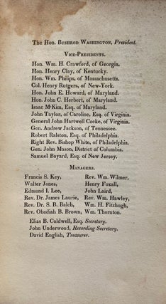 The Second Annual Report of the American Society for Colonizing the Free People of Colour of the United States.