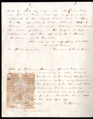 [Manuscript report with affidavits relating to the sale of an enslaved woman named Kate and her child Henry.]