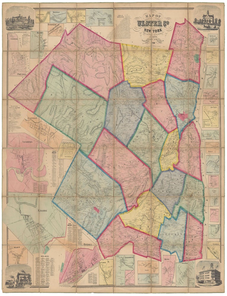 Item #7602 Map of Ulster Co. New York. John Homer French, compiler, assistant L. C. Dawson.