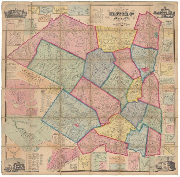Item #7602 Map of Ulster Co. New York. John Homer French, compiler, assistant L. C. Dawson.