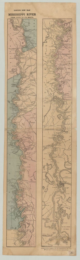 Item #7647 Lloyd’s New Map of the Mississippi River From Cairo to Its Mouth. F. W. Brooks, del.