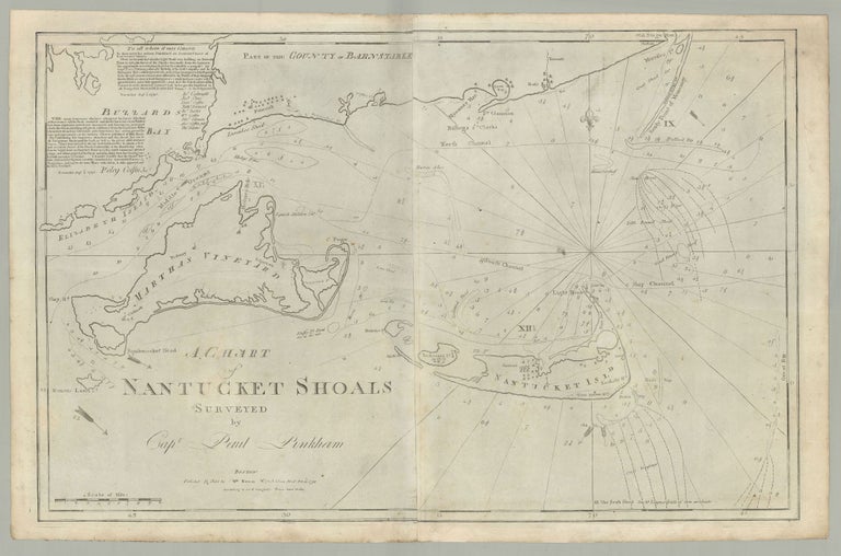 Item #7678 A Chart of Nantucket Shoals Surveyed by Capt. Paul Pinkham. Paul Pinkham, draughtsman, engraver John Norman.