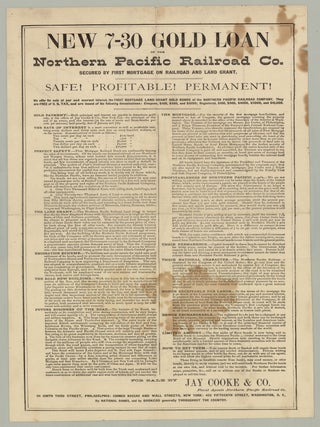Item #7706 New 7-30 Gold Loan of the Northern Pacific Railroad Co. Secured by First Mortgage on...
