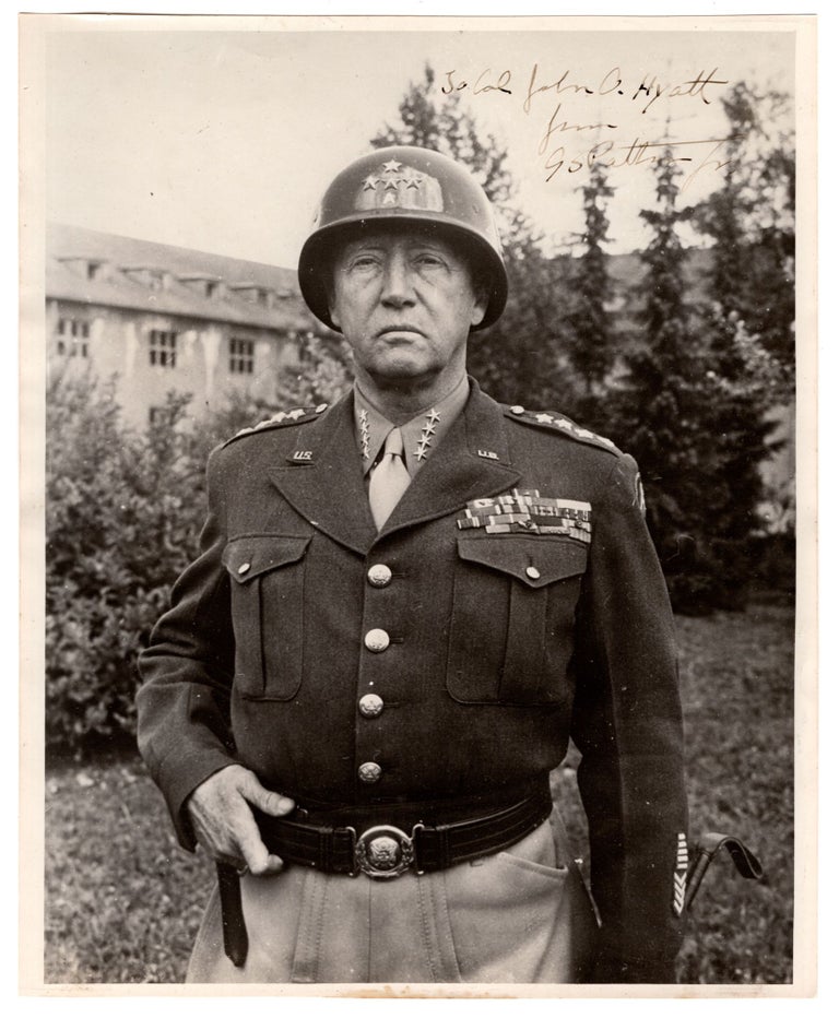 Item #7742 [Photograph of General George Patton, inscribed “To Col. John O. Hyatt from G. S. Patton Jr.”]