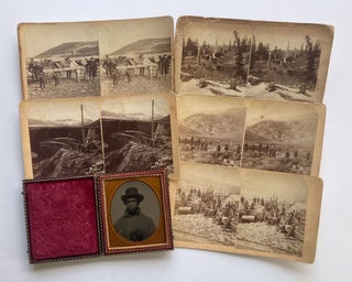 Item #7755 [Five stereoviews of Colorado mining scenes, along with an ambrotype of one of the...