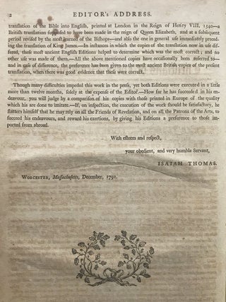 The Holy Bible, containing the Old and New Testaments with the Apocrypha. Translated Out of the Original Tongues, And With the Former Translations diligently Compare and Revised, By the special Command of King James I, of England. With an Index.
