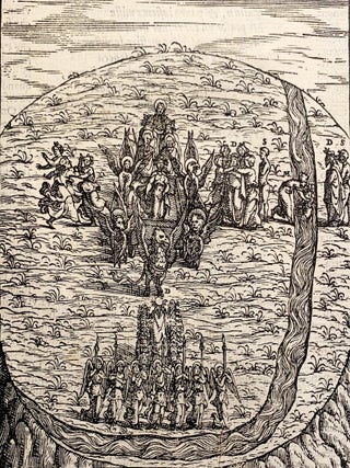Dante Con L'Espositioni Di Christoforo Landino, Et D'Alessandro Vellvtello. Sopra La Sua Comedia Dell'Inferno, Del Purgatorio, & Del Paradiso. Con Tauole, Argomenti, & Allegorie, & Riformato, Riueduto, & Ridotto Alla Sua Vera Lettura, Per Francesco Sansovino Fiorentino.