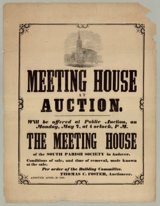 Item #7779 Meeting House at Auction.…The Meeting House of the South Parish Society in Andover