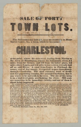 Item #7787 Sale of Forty Town Lots. The Subscriber has laid out, near his residence in Huntington...