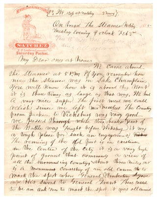 Item #7797 [Autograph letter, signed, from a New York passenger aboard the famous steamer Natchez...