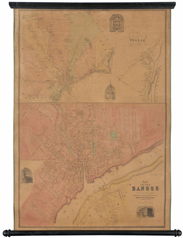 Item #7808 Map of the City of Bangor Penobscot County, Maine. Henry F. Walling.