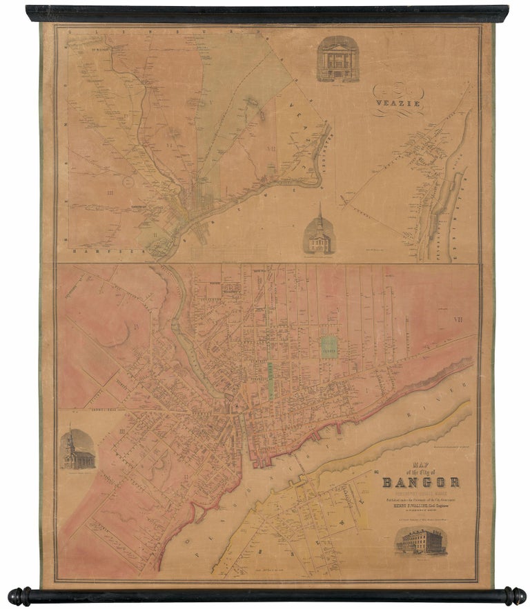 Item #7808 Map of the City of Bangor Penobscot County, Maine. Henry F. Walling.