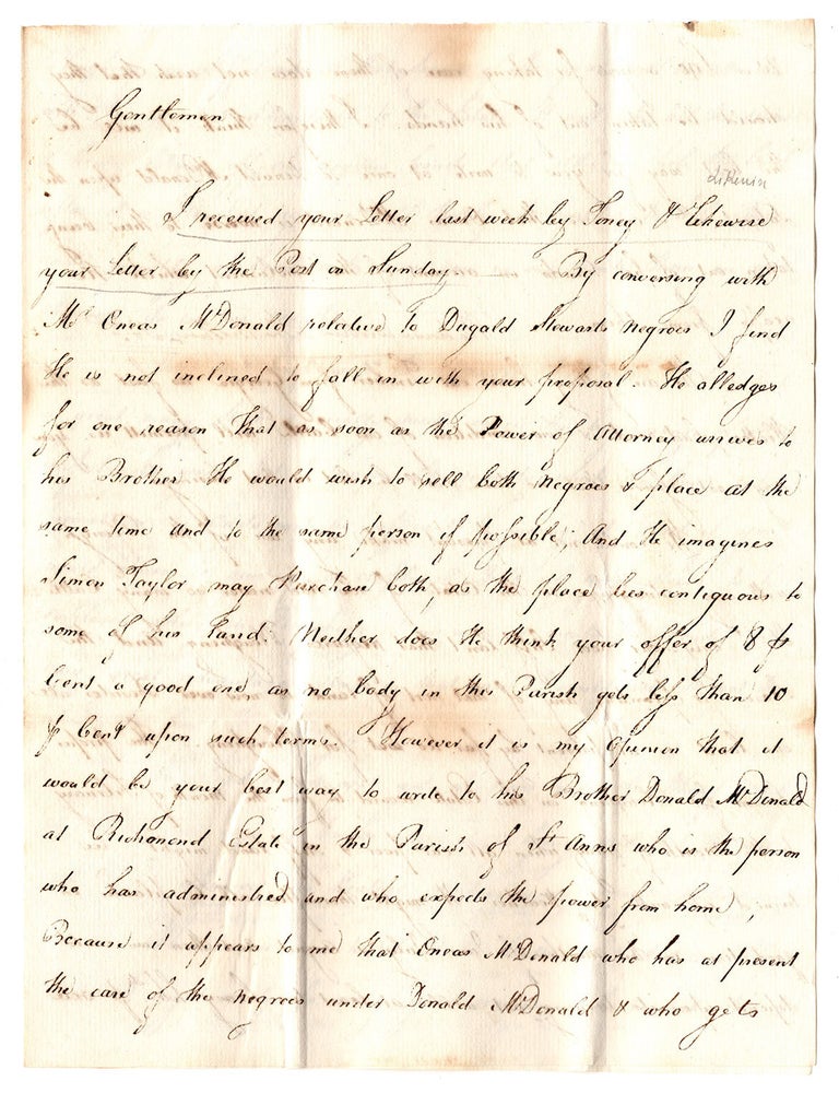 Autograph letter, signed, from William Sutherland to Messrs. Jaques and ...