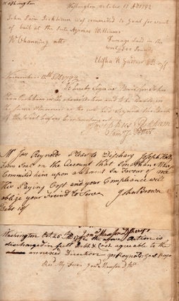 [Manuscript register for the jail at Little Rest, Washington County, Rhode Island.]