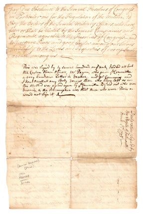 [Manuscript copy of a declaration made by the citizens of Falmouth in the northern part of Massachusetts-Bay (now Portland, Maine), swearing to uphold the measures suggested by the Continental Congress and oppose the “evil designs” of Great Britain].
