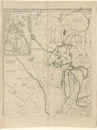 Amerique Septentrionale avec les Routes, Distances en Miles, Villages et Etablissements François et Anglois Par le Docteur Mitchel.