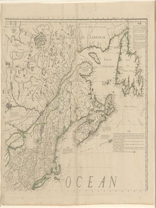 Amerique Septentrionale avec les Routes, Distances en Miles, Villages et Etablissements François et Anglois Par le Docteur Mitchel.