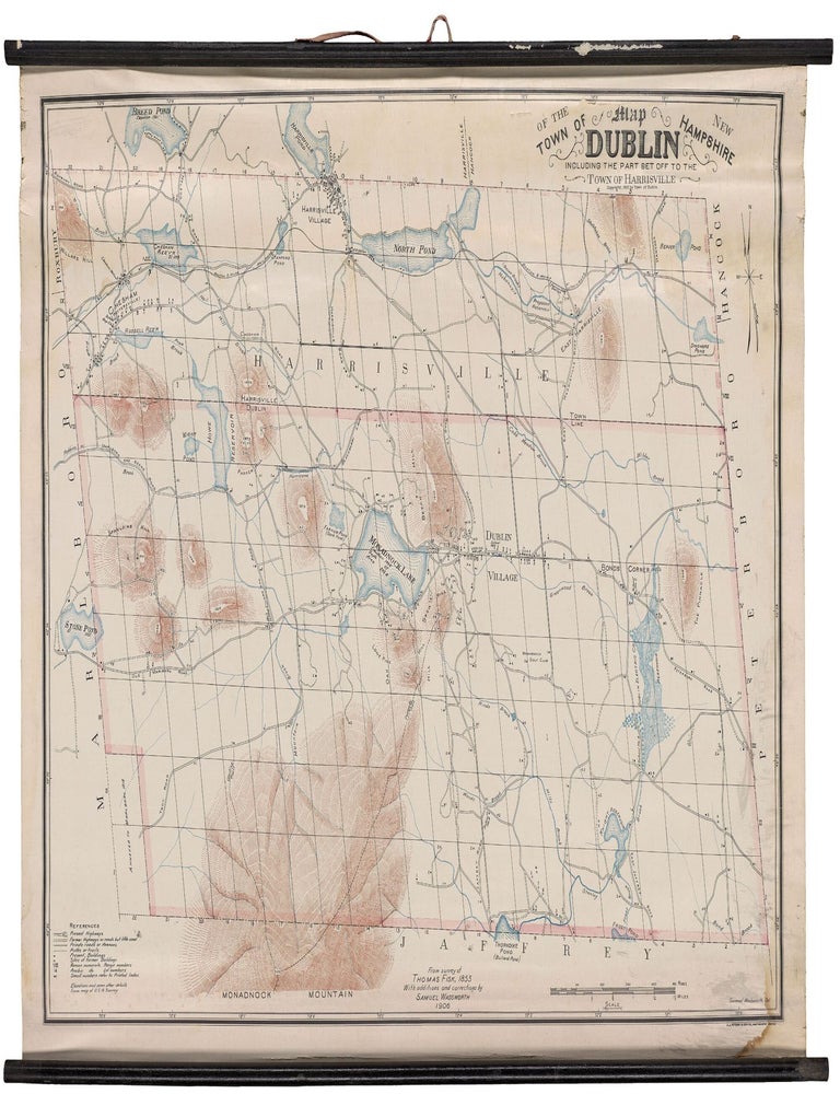 Item #7894 Map of the Town of Dublin, New Hampshire including the part set off to the town of Harrisville. Samuel Wadsworth, del.
