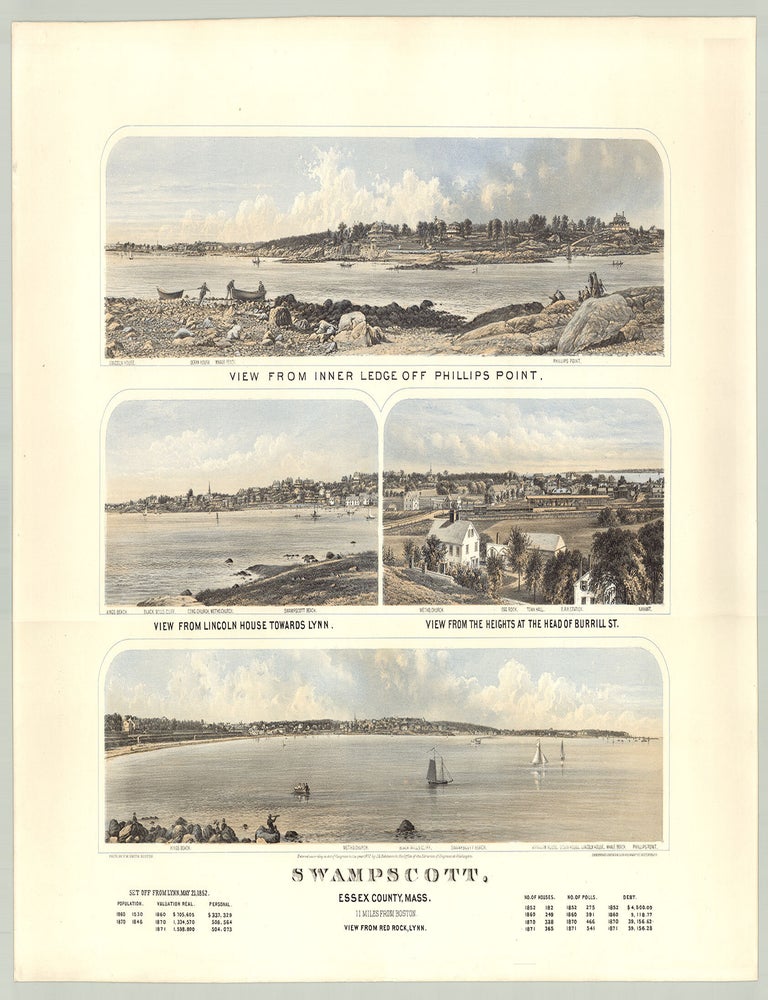 Item #7910 Swampscott, Essex County, Mass. 11 Miles from Boston. View from Red Rock, Lynn. F. M. Smith, after. J. H. Bufford, photog.