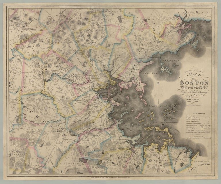 Item #7920 Map of Boston and Vicinity From Actual Survey. John G. Hales.