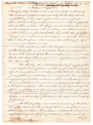 Item #7992 [Trail of Tears related manuscript bearing on the mistreatment of Native Americans by...