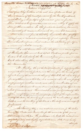 Item #7992 [Trail of Tears related manuscript bearing on the mistreatment of Native Americans by...