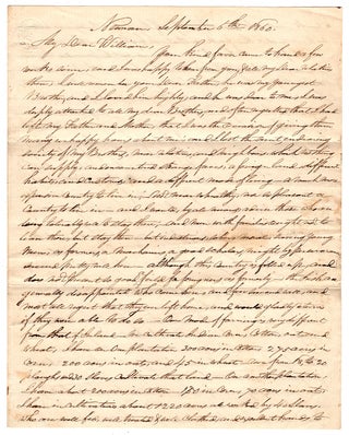Item #8020 [Autograph letter, signed, by a prominent Irish-American slave-owner and lawyer to his...